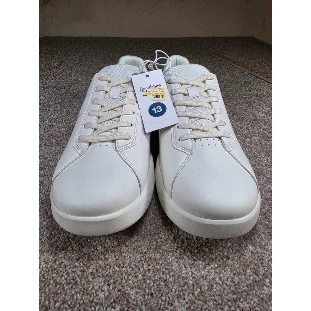 Goodfellow & Co Mens Scout Sneakers White Low Top Lace Up Shoes Size 13 NEW